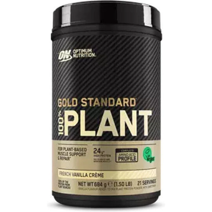 Optimum Nutrition Gold Standard 100% рослинний протеїн без глютену та лактози зі смаком французької ванілі 684гр: ціни та характеристики