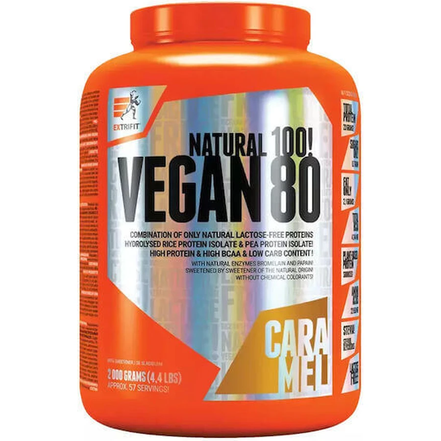 Extrifit Vegan 80 без глютена и лактозы с карамельным вкусом 2 кг: цены и характеристики