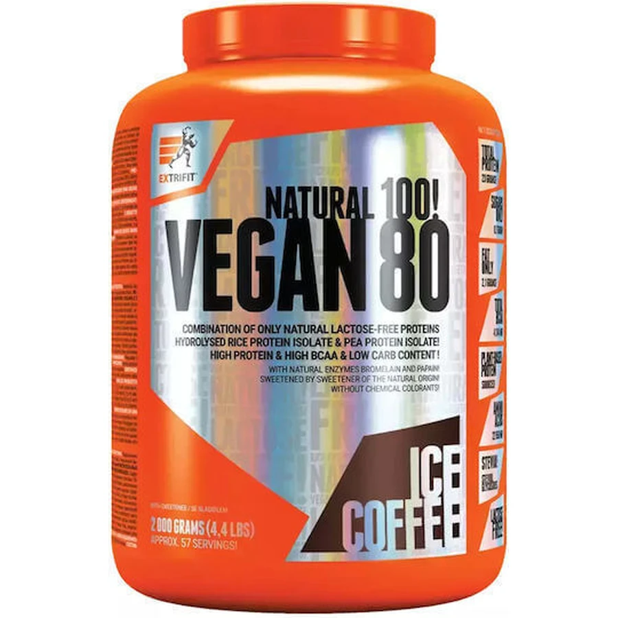 Extrifit Vegan 80 без глютена и лактозы со вкусом кофе со льдом 2 кг: цены и характеристики