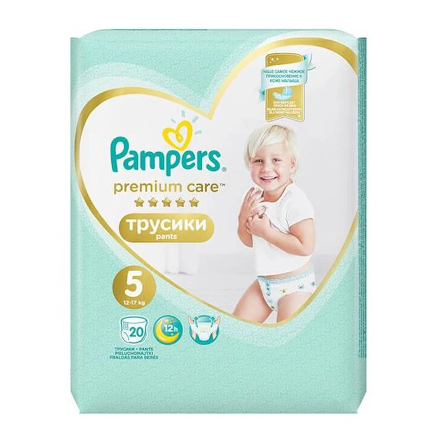 Подгузники-трусики Premium Care №5, 12-17 кг, 20 штук, Pampers: цены и характеристики