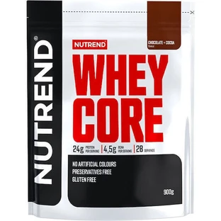 Nutrend Whey Core Whey Protein Сироватковий протеїн без глютену зі смаком шоколадного какао 900гр