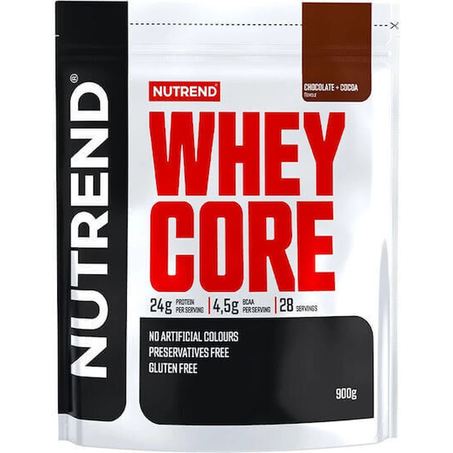 Nutrend Whey Core Whey Protein Сироватковий протеїн без глютену зі смаком шоколадного какао 900гр: ціни та характеристики