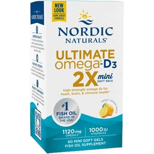 Nordic Naturals Ultimate Omega-D3 риб'ячий жир 1120 мг 60 м'яких гелів Лимон