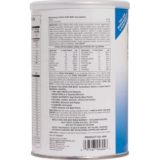 Nature's Plus Spiru-Tein Whey Shake Сывороточный протеин Whey Protein без глютена со вкусом ванили 476 гр.