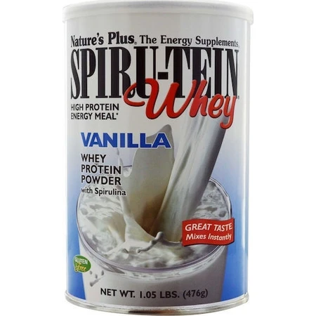 Nature's Plus Spiru-Tein Whey Shake Сывороточный протеин Whey Protein без глютена со вкусом ванили 476 гр.: цены и характеристики