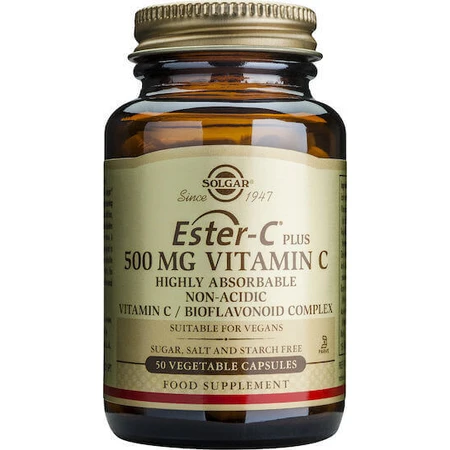 Solgar Ester-C Plus Вітамін для підтримки імунітету, шкіри та антиоксидантної дії 500 мг 50 рослинних капсул: ціни та характеристики