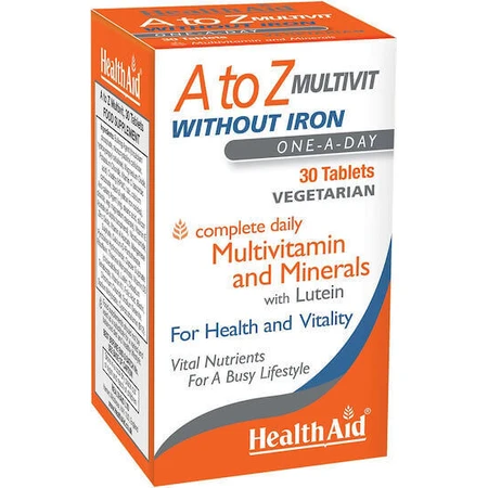 Health Aid A To Z Мультивитамины без йода и железа для укрепления иммунной системы 30 таблеток: цены и характеристики