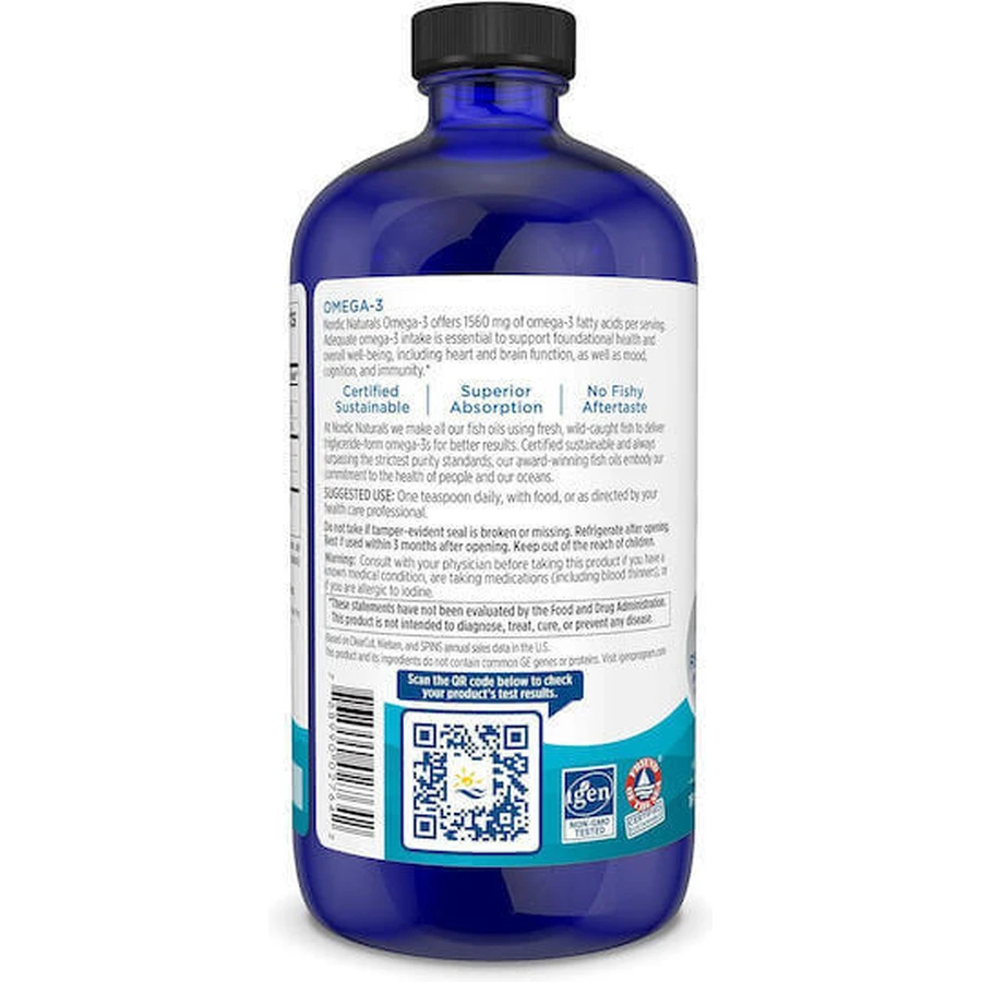 Nordic Naturals Омега-3 Рыбий жир 1560 мг 473 мл Лимон: цены и характеристики