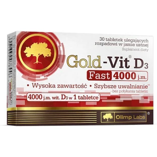 Olimp Sport Nutrition Gold-Vit D3 Швидкий вітамін для підтримки імунітету та здоров'я яєць 4000iu Apple 30 таблеток