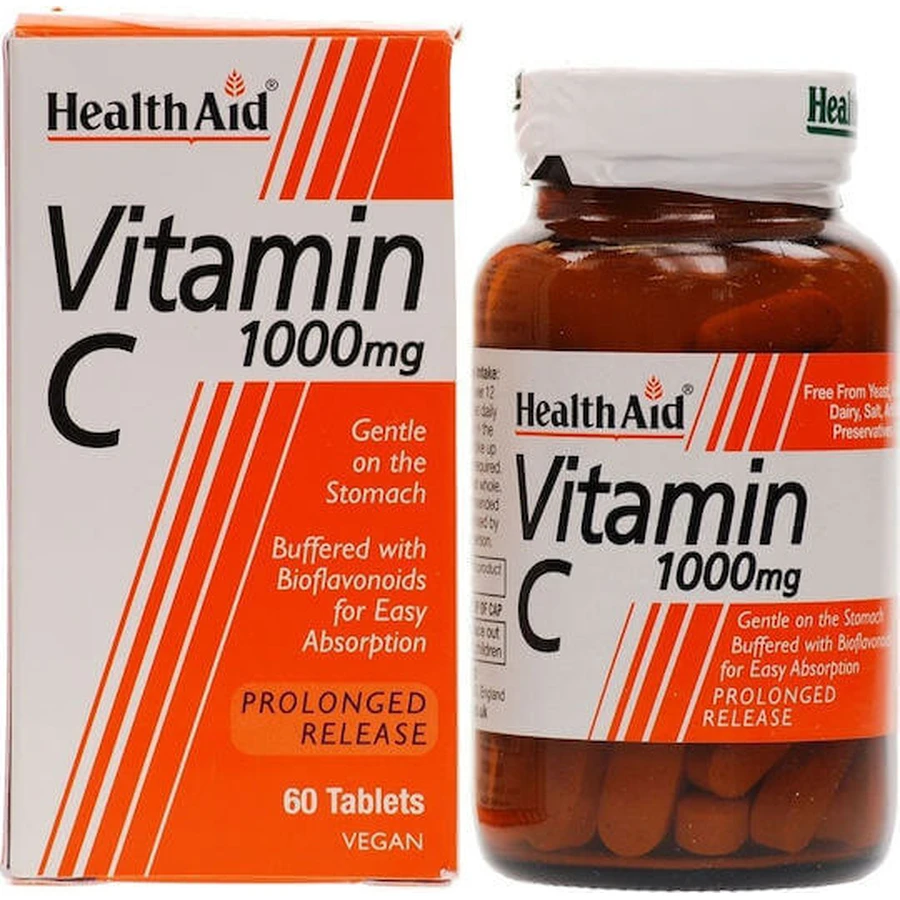 Health Aid Вітамін С Біофлавоноїди 60 таблеток Вітамін для підтримки імунітету, шкіри та антиоксидантної дії 1000 мг 60 таблеток: ціни та характеристики