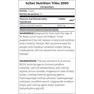Scitec Nutrition Tribu 2000 мг добавка для підвищення лібідо та тестостерону 90 таб.