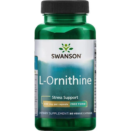 Амінокислота L-орнітин Swanson L-Ornithine 500 мг 60 трав'яних капсул без смаку: ціни та характеристики