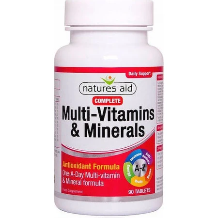 Natures Aid Complete Multi-Vitamins & Minerals Мультивитамины для энергии, иммунной системы и укрепления волос 90 таблеток: цены и характеристики