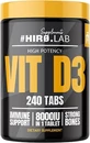 Hiro.Lab Вітамін D3 Вітамін для зміцнення імунної системи та здоров'я яєць 8000iu 240 таблеток