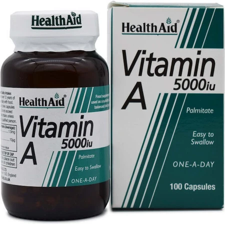 Health Aid Вітамін А Вітамін для волосся, шкіри та антиоксидантної дії 5000iu 100 x 1 капсул: ціни та характеристики