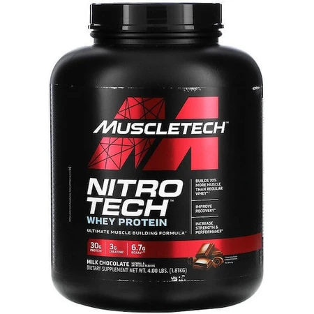 MuscleTech Nitrotech Whey Protein Сывороточный протеин с креатином и вкусом молочного шоколада 1,8 кг: цены и характеристики