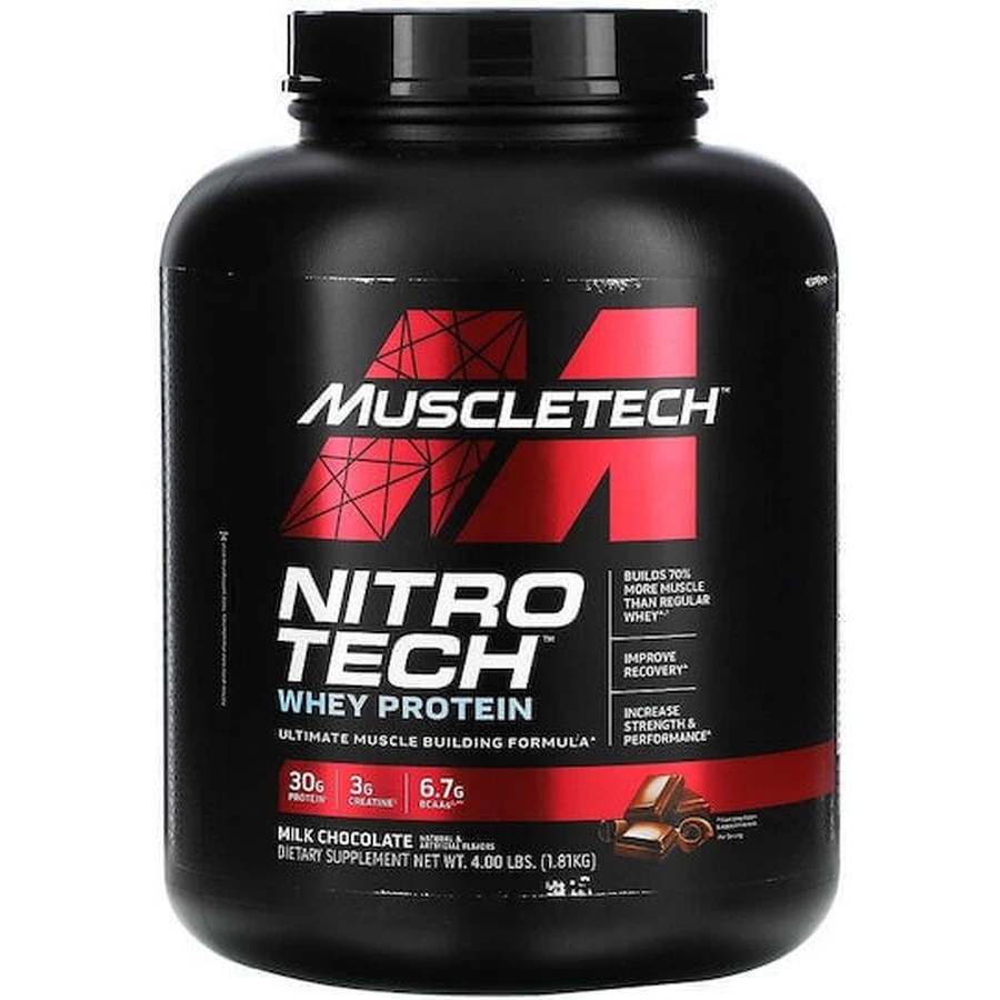 MuscleTech Nitrotech Whey Protein Сывороточный протеин с креатином и вкусом молочного шоколада 1,8 кг: цены и характеристики