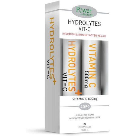 Power Health Hydrolytes Vit-C 20 & Vitamin C 500mg 2x10 шипучих таблеток: цены и характеристики
