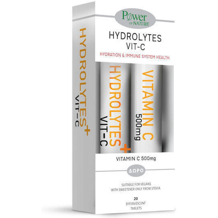 Power Health Hydrolytes Vit-C 20 & Vitamin C 500mg 2x10 шипучих таблеток: цены и характеристики