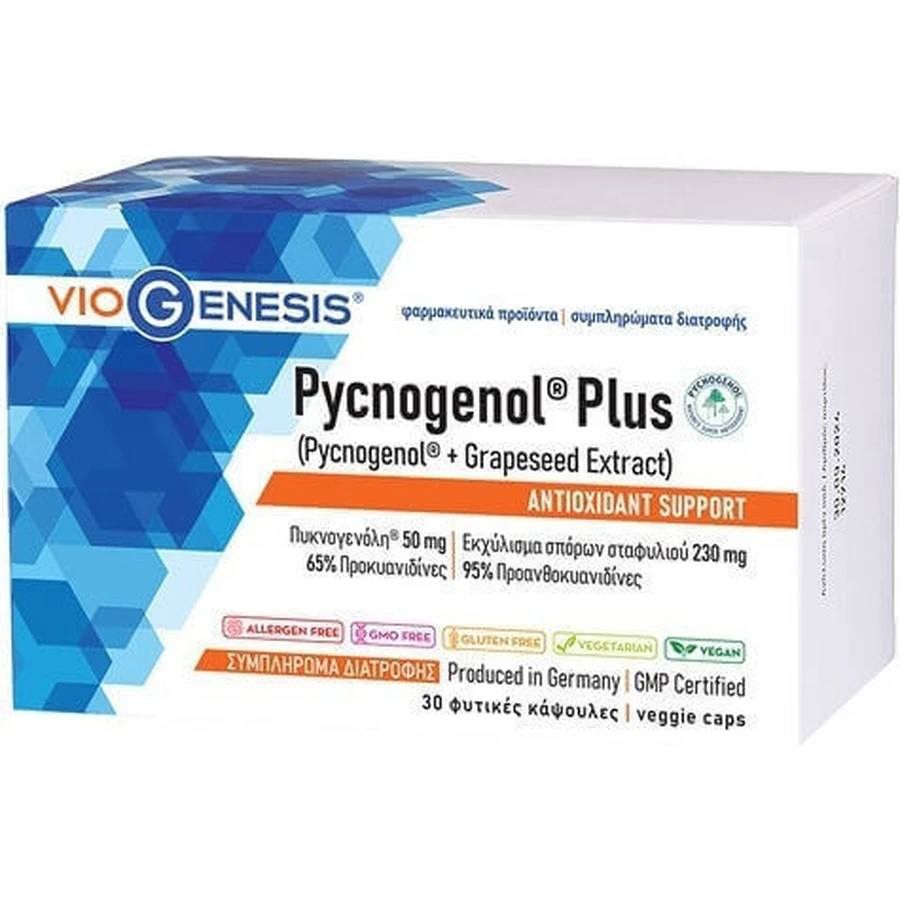 Viogenesis Pycnogenol Plus Special Dietary Supplement 30 растительных капсул: цены и характеристики