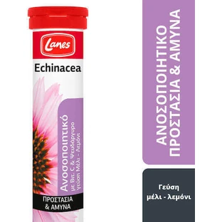 Lanes Echinacea Vitamin C Вітамін для зміцнення імунної системи, шкіри та антиоксидантної дії 135мг Лимонний мед 20 таб. еф.