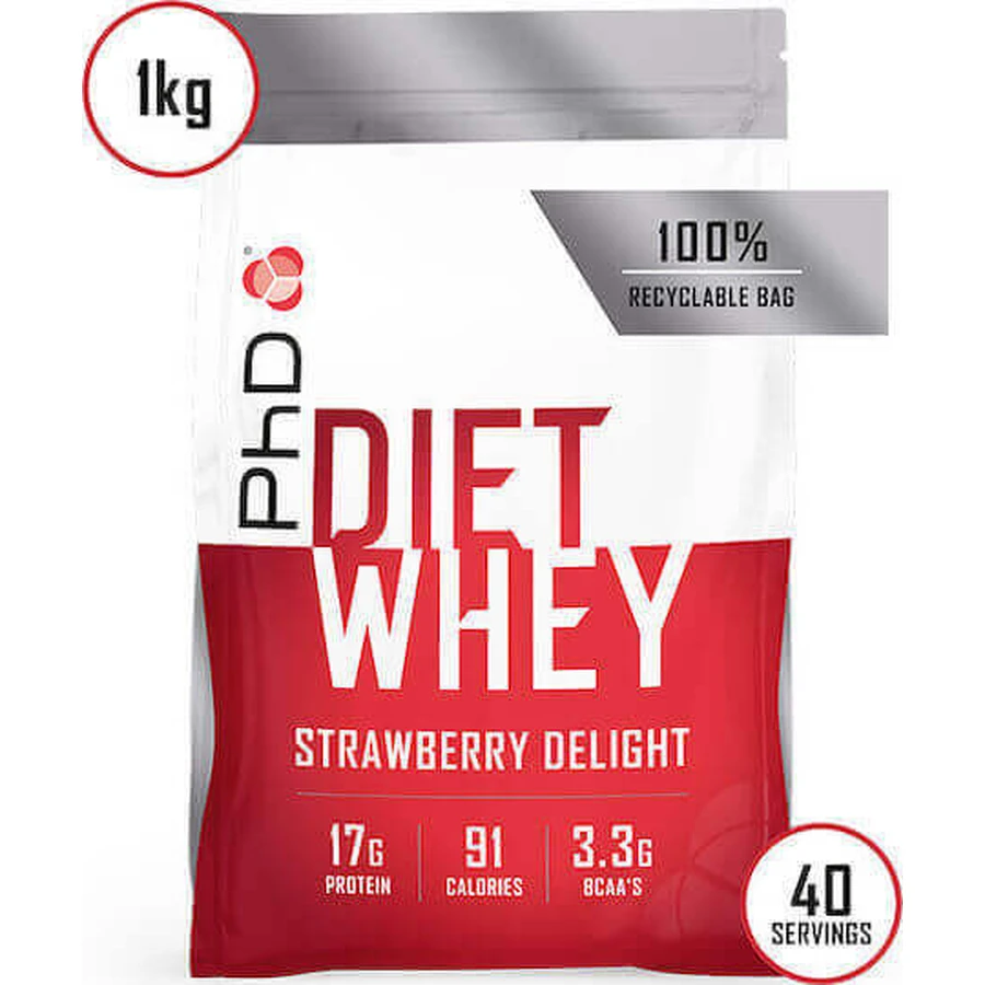 PhD Diet Whey Сывороточный протеин со вкусом клубники Delight 1 кг: цены и характеристики