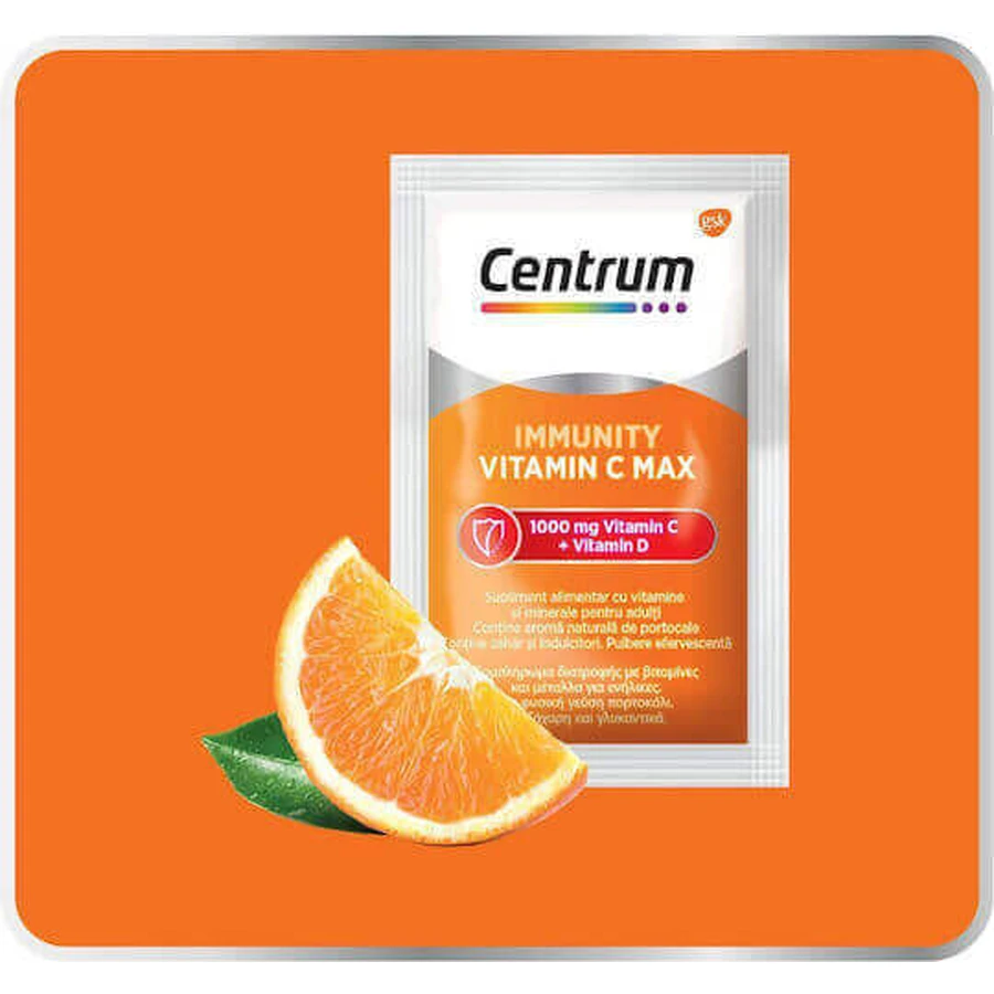 Centrum Immunity C Max Vitamin для укрепления иммунитета, кожи и антиоксидантного действия 1000 мг Апельсин 2 x 14 пакетиков: цены и характеристики