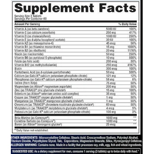 Полівітамінний комплекс Gaspari Nutrition Anavite для підвищення енергії та імунної системи 180 таблеток