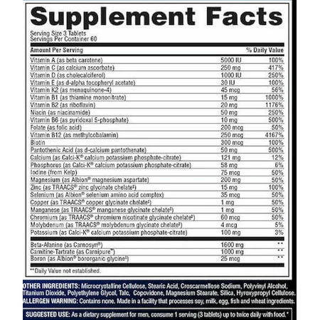 Gaspari Nutrition Anavite Multivitamin for Energy & Immune System Boost 180 Tablets: цены и характеристики