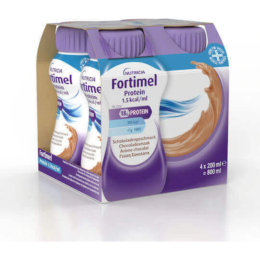 Nutricia Fortimel Protein Special Food Supplement 4 x 50ml Chocolate: цены и характеристики