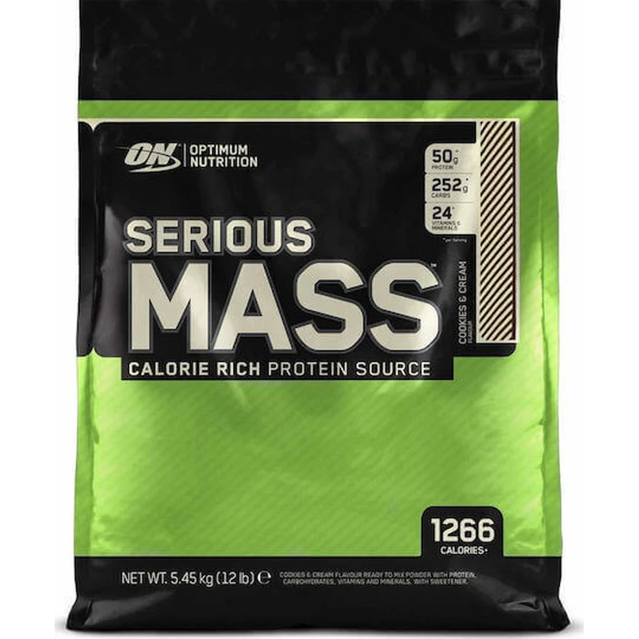 Optimum Nutrition Serious Mass сироватковий протеїн з креатином та смаком печива і вершків 5,454 кг: ціни та характеристики