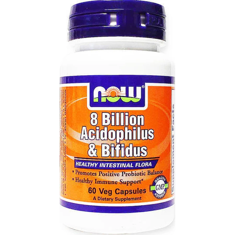 Now Foods 8 Billion Acidophilus & Bifidus Probiotic 60 рослинних капсул: ціни та характеристики