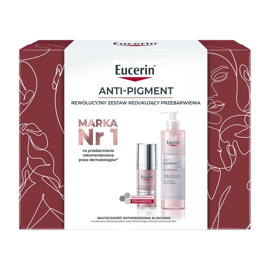 Набор Eucerin Anti-Pigment Set, сыворотка двойного действия, 30 мл + очищающий гель, 400 мл: цены и характеристики
