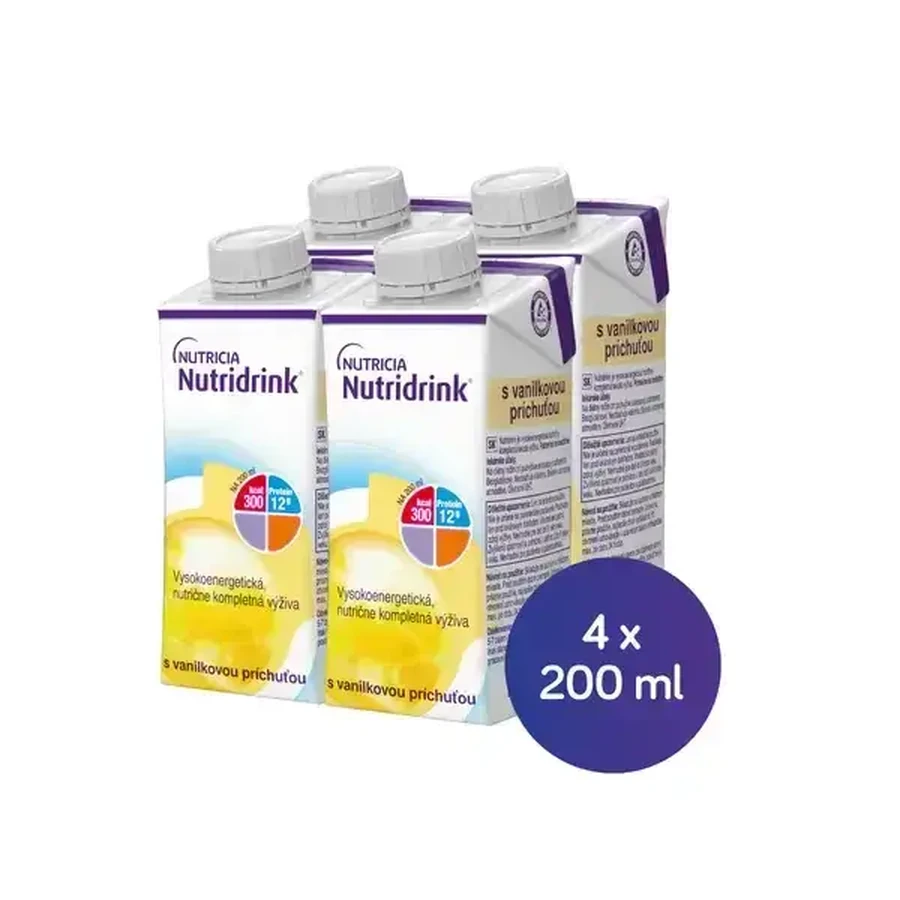 Nutridrink cu aromă de vanilie 4x200 ml, o băutură în scop medical: цены и характеристики
