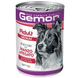 Gemon Dog Medium Adult Chunks with Beef&Liver - Влажный корм с говядиной и печенью для взрослых собак средних пород (кусочки в желе), 415 г
