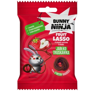 Bunny Ninja Fruit Lasso, фруктовый снек, яблочно-клубничный вкус, 20 г.