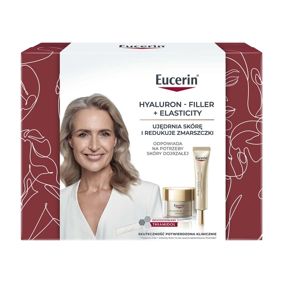 Набір Eucerin Hyaluron-Filler + Elasticity, нічний крем, 50 мл + крем для повік, SPF 20, 15 мл: ціни та характеристики