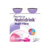 Nutridrink Multi Fibre aromă de căpșuni 4×200 ml, băutură pentru uz medical