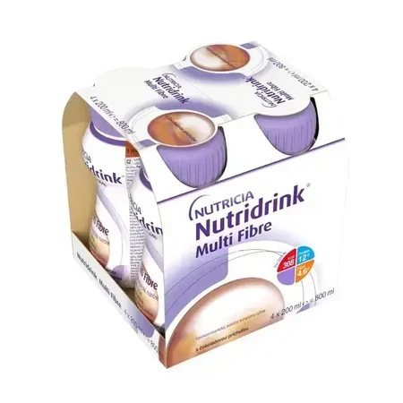Nutridrink Multi Fibre aromă de ciocolată 4×200 мл, для медичних цілей: ціни та характеристики
