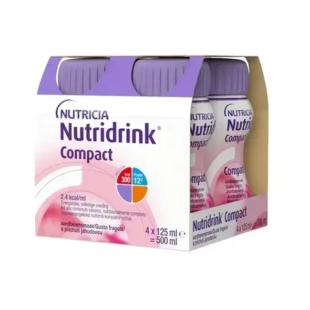 Nutridrink Compact cu aromă de căpșuni 4x125 ml, băutură pentru uz medical: цены и характеристики