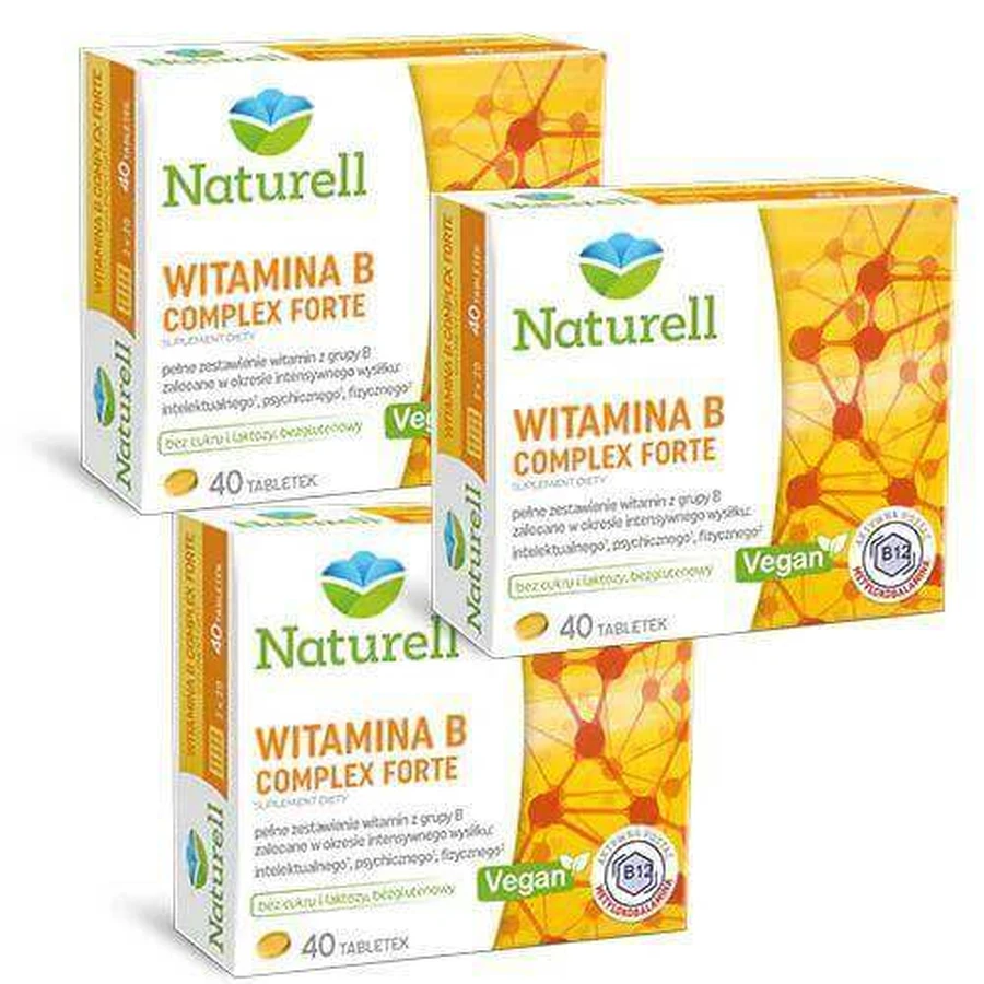 Набор из 3 х Naturell Vitamin B Complex Forte, 40 таблеток: цены и характеристики