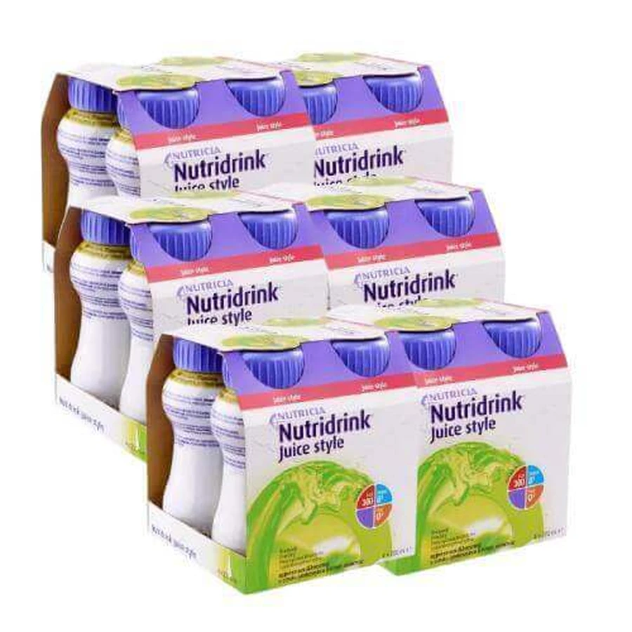 Набір з 6 шт. соків Nutridrink зі смаком яблука, 4х200 мл: ціни та характеристики