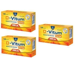 Набір D-Vitum forte 2000 МО, 3х 120 капсул