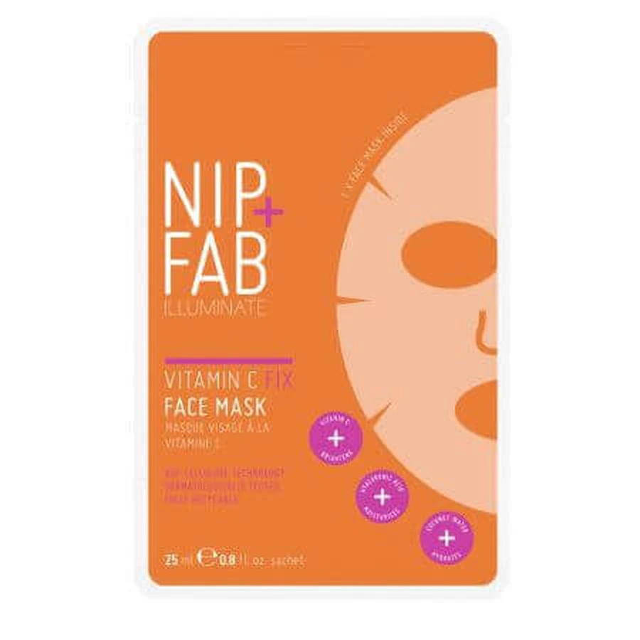Тканинна маска для обличчя з вітаміном С, 25 мл, NIP+FAB: ціни та характеристики