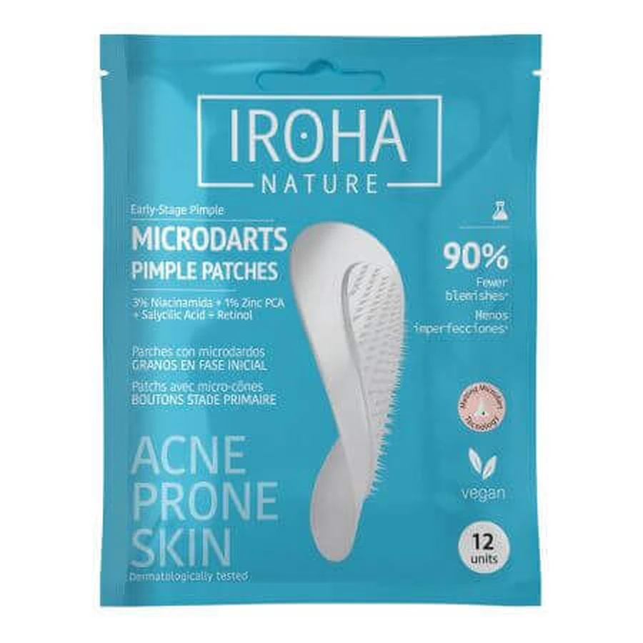 Пластир проти прищів з мікроголками, Microdarts Pimple Pimple Acne Prone Skin, 12 шт, Iroha: ціни та характеристики