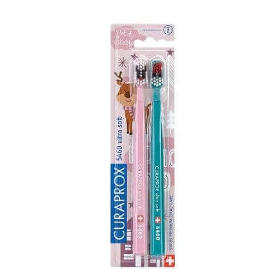 Зубна щітка Duo Pack 5460 Pink Ultra Soft Winter Special Edition, 2 штуки, Curaprox: ціни та характеристики
