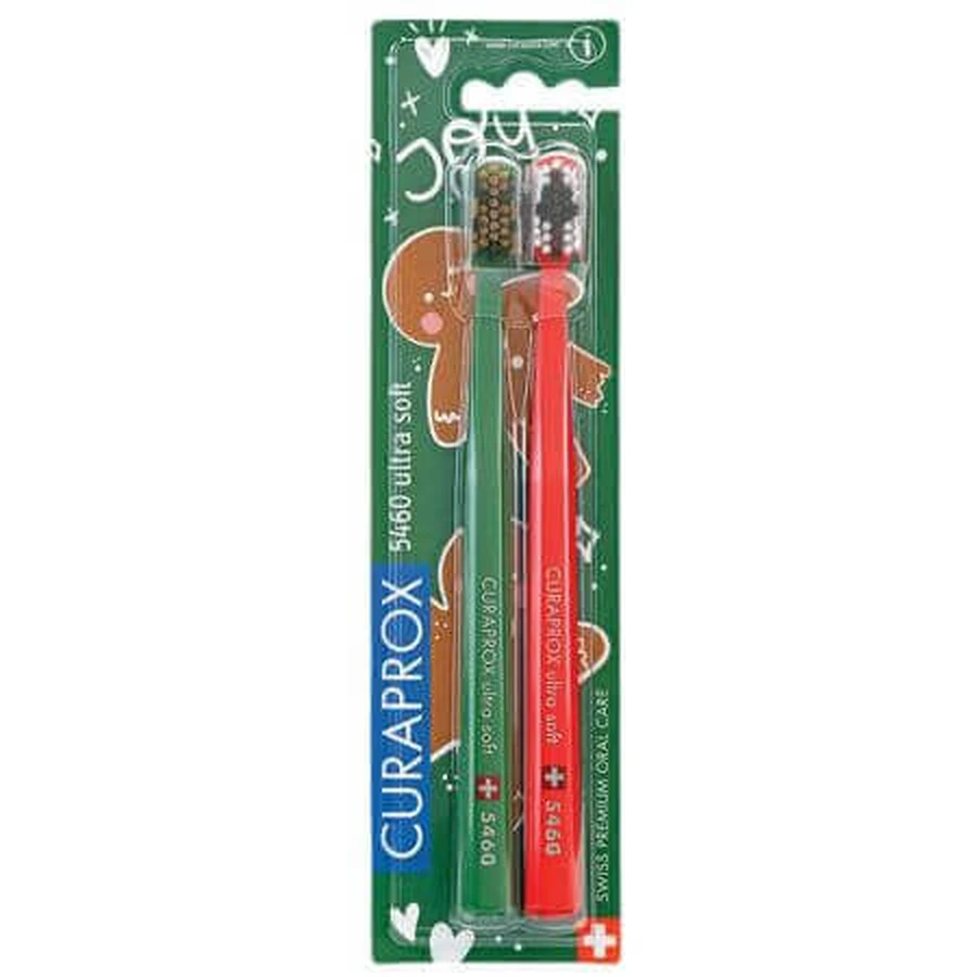 Зубна щітка Duo Pack 5460 Green Ultra Soft Winter Special Edition, 2 штуки, Curaprox: ціни та характеристики