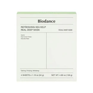 Освежающая маска из морской ламинарии Real Deep Intense Soothing Sea Kelp Mask Set, 4 штуки, Biodance