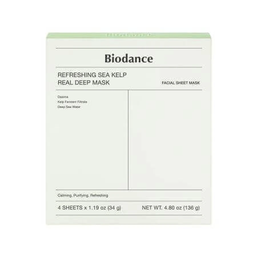 Освежающая маска из морской ламинарии Real Deep Intense Soothing Sea Kelp Mask Set, 4 штуки, Biodance: цены и характеристики