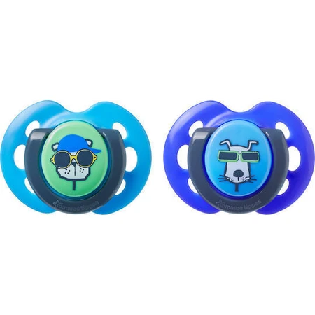 Tommee Tippee Fun Style Силиконовые ортодонтические пустышки для щенков - светло-голубой / синий для 0-6 месяцев 2шт 2шт: цены и характеристики
